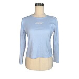 Reef Surf Apparel Womens Winter Weather Baby Blue Long Sleeve Full T-Shirt Y2K L